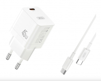 Rychlonabíječka XO CE09 včetně datového kabelu USB-C 45W bílá
